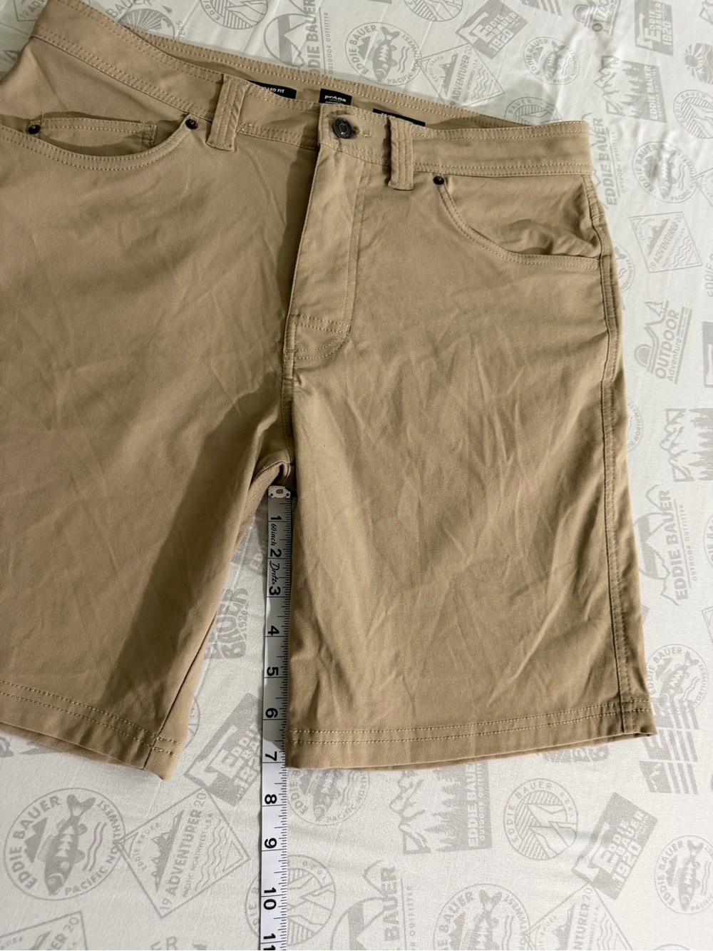 PrAna Brion Shorts Men’s 32 Brown Stretch Nylon Hiking Outdoor 9 Inch Inseam - Picture 4 of 6